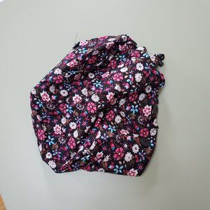 Fesciory scrub cap in black and pink floral print